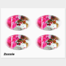 Adesivo Oval Happy Holidays