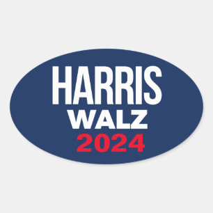 Adesivo Oval Harris Walz 2024