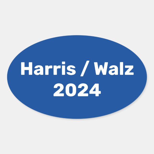 Adesivo Oval Harris / Walz 2024 Campanha Presidencial (Frente)