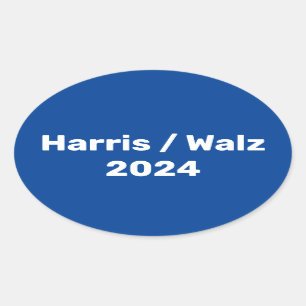 Adesivo Oval Harris / Walz 2024 Campanha Presidencial