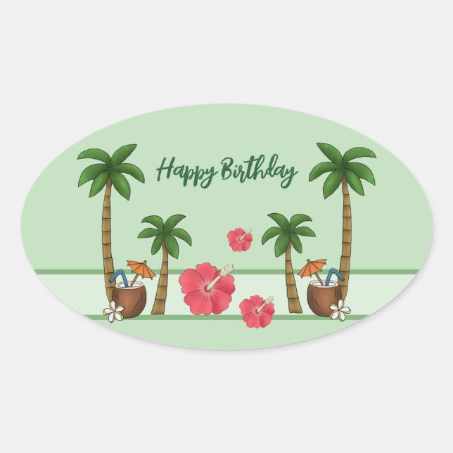 Adesivo Oval Hawaii personalisieri (Frente)