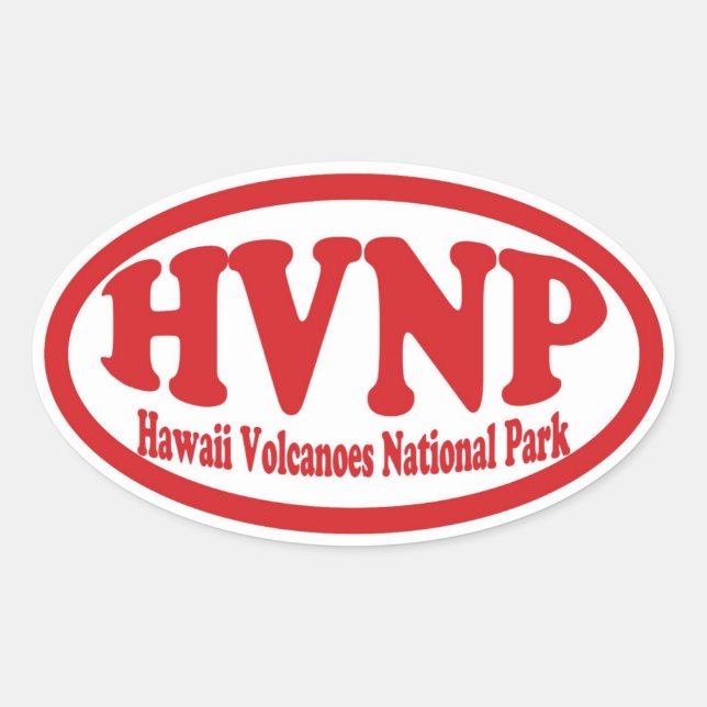Adesivo Oval Hawaii Volcanoas National Park (Frente)