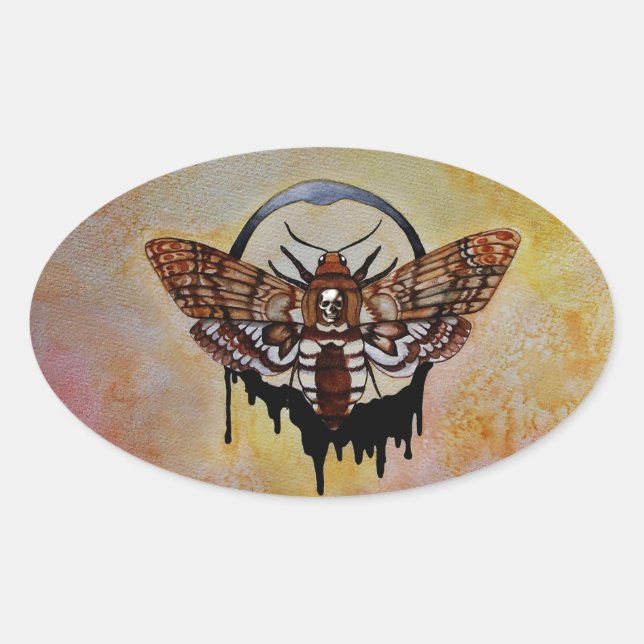 Adesivo Oval Hawk Moth, Chefe da Morte (Frente)