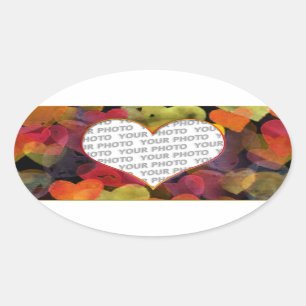 Adesivo Oval Heart Frames 1 + sua foto