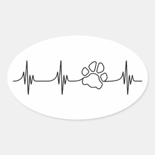 Adesivo Oval Heart-PAW-Beat