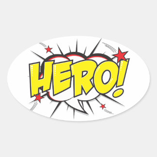 Adesivo Oval HERO STICKERS (estilo cômico)
