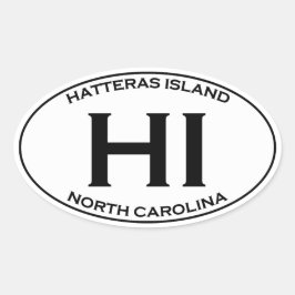 Adesivo Oval HI - Logotipo Oval da Ilha de Hatteras