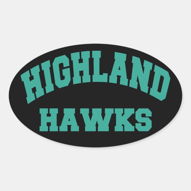 Adesivo Oval Highland Hawks (Frente)