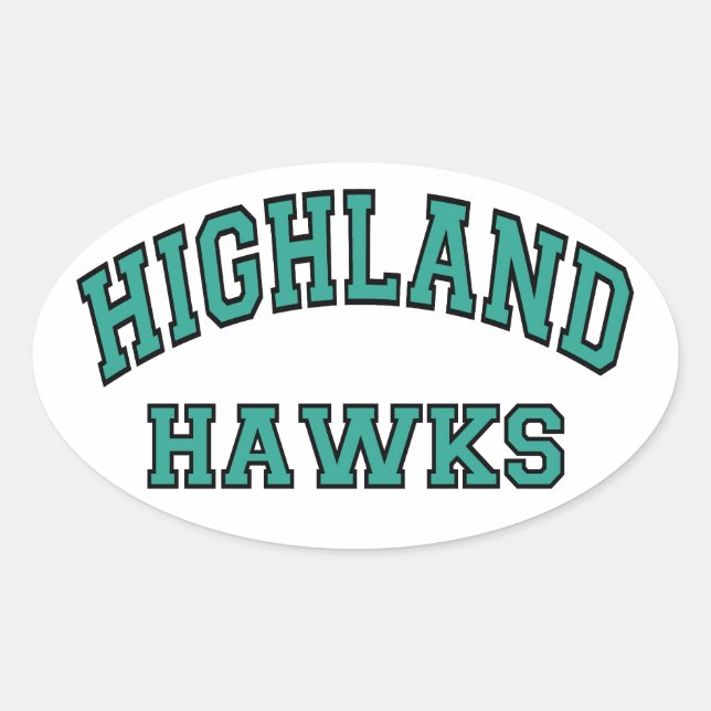 Adesivo Oval Highland Hawks (Frente)
