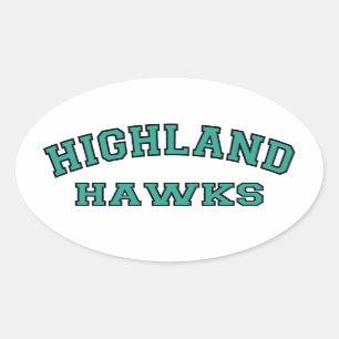 Adesivo Oval Highland Hawks