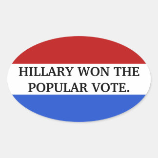 Adesivo Oval Hillary ganhou o voto popular