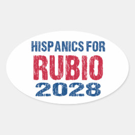 Adesivo Oval Hispanics for Rubio 2028