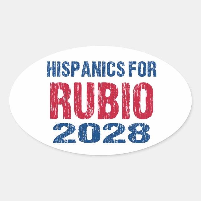 Adesivo Oval Hispanics for Rubio 2028 (Frente)