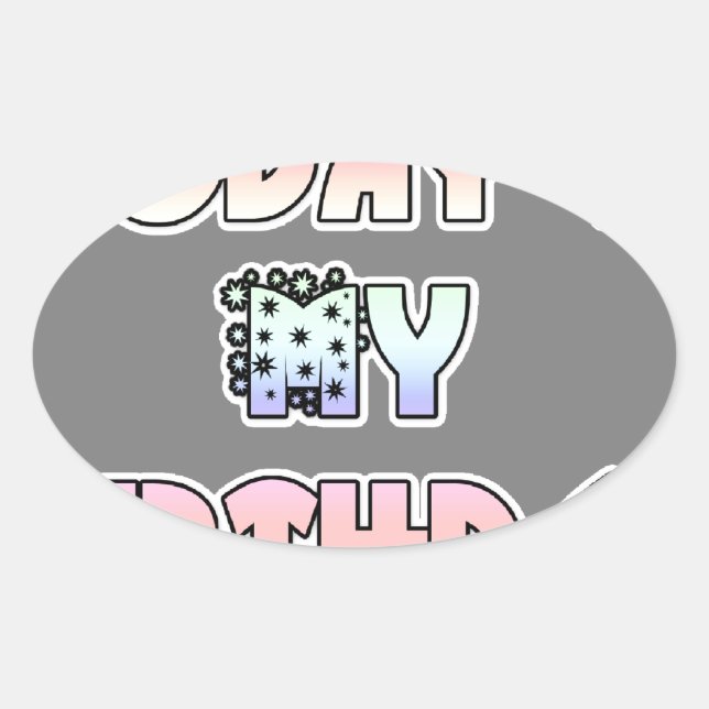 Adesivo Oval Hoje é o meu Impressão de Arte Rosa de Aniversário (Frente)