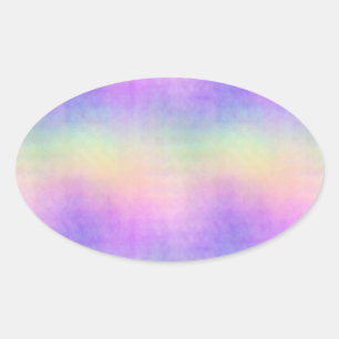 Adesivo Oval holo arco-íris suave ombre :