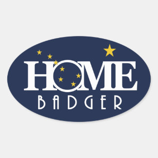 Adesivo Oval HOME Badger Alaska