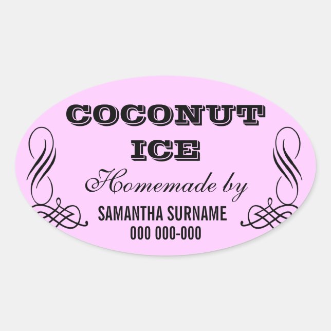 Adesivo Oval Homemade preserva vinhetas de pote (Frente)