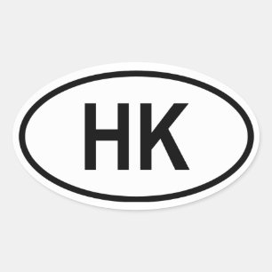 Adesivo Oval Hong Kong "HK "