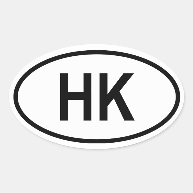 Adesivo Oval Hong Kong "HK" (Frente)