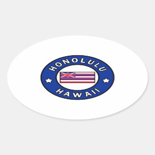 Adesivo Oval Honolulu Hawaii