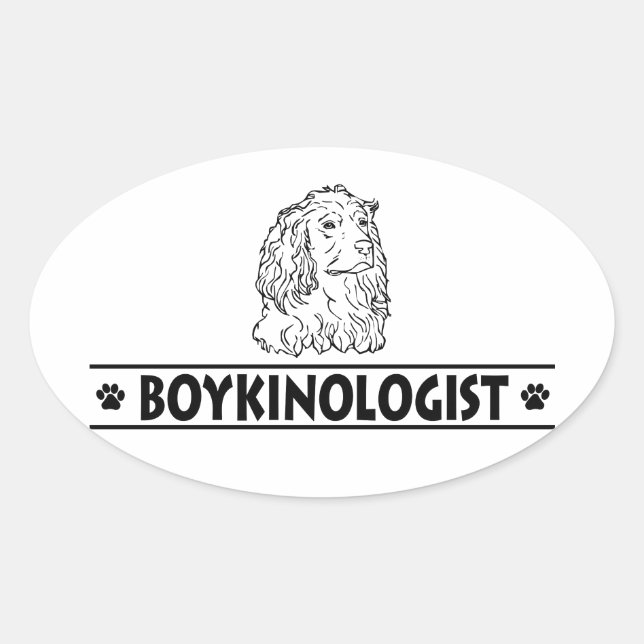Adesivo Oval Humorous Boykin Spaniel (Frente)
