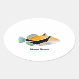 Adesivo Oval Humu Humu Fish