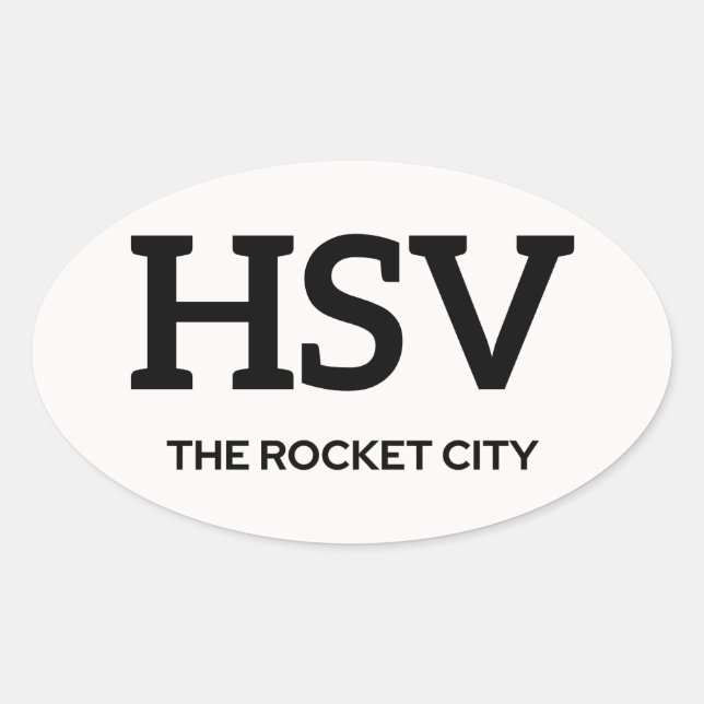 Adesivo Oval Huntsville IATA Sticker 1 (Frente)