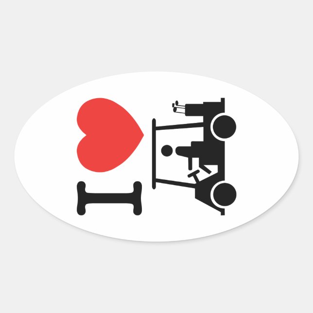 Adesivo Oval I Heart (Love) Golf Cart (Frente)
