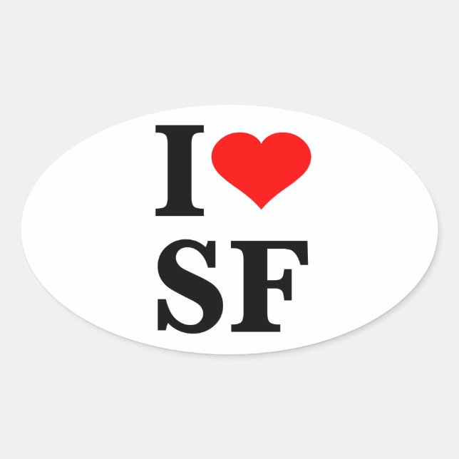 Adesivo Oval I Heart San Francisco (Frente)