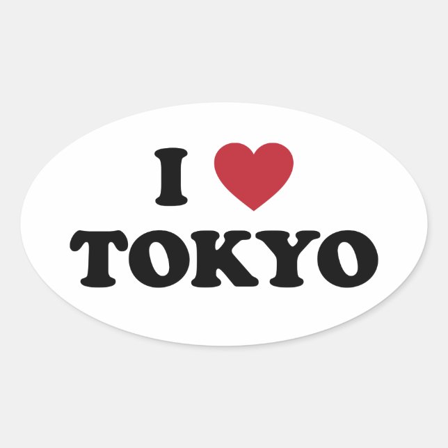 Adesivo Oval I Heart Tokyo Japan (Frente)