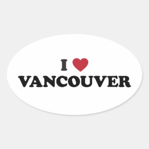 Adesivo Oval I Heart Vancouver Canada