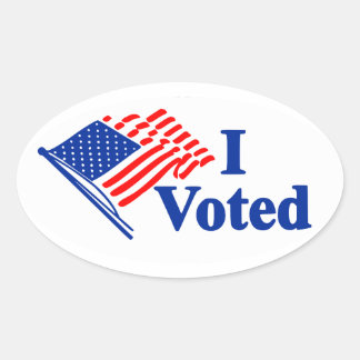 Adesivo Oval I Voted United States Flag Sticker