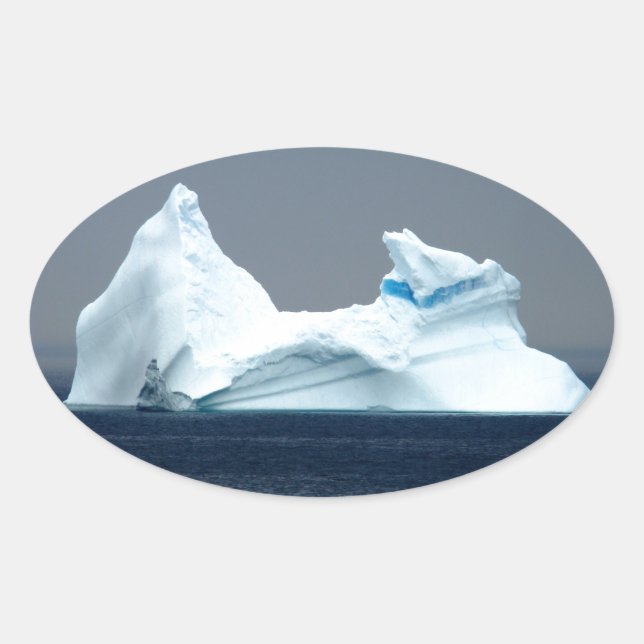Adesivo Oval Icebergs na Terra Nova (Frente)