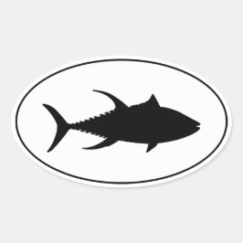 Adesivo Oval Ícone de Atum Yellowfin