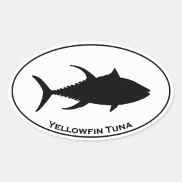 Adesivo Oval Ícone de Atum Yellowfin