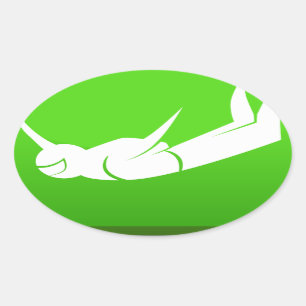 Adesivo Oval Ícone do mergulhador do céu