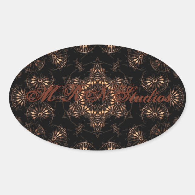 Adesivo Oval Idade do Bronze Mandala (Frente)