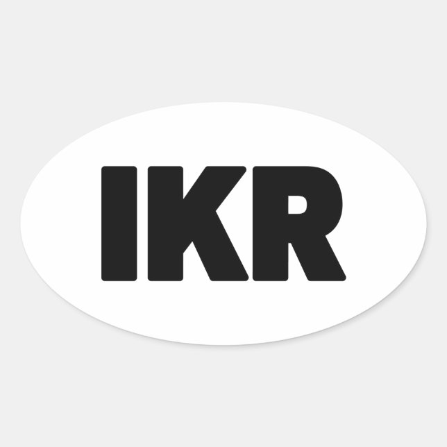 Adesivo Oval IKR | Faixa de Texto (Frente)