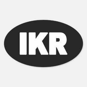 Adesivo Oval IKR   Vinheta Oval de Gíria de Texto