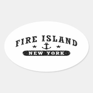 Adesivo Oval Ilha New York do fogo