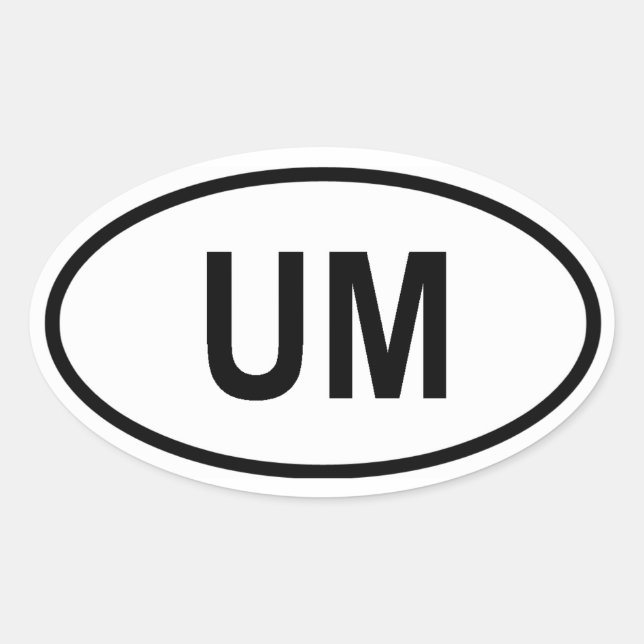 Adesivo Oval Ilhas Menores Distantes dos Estados Unidos "UM" (Frente)