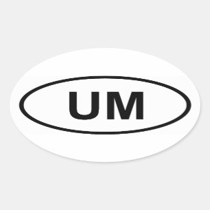 Adesivo Oval Ilhas Menores Distantes dos Estados Unidos "UM"