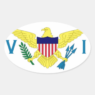 Adesivo Oval Ilhas Virgens Americanas