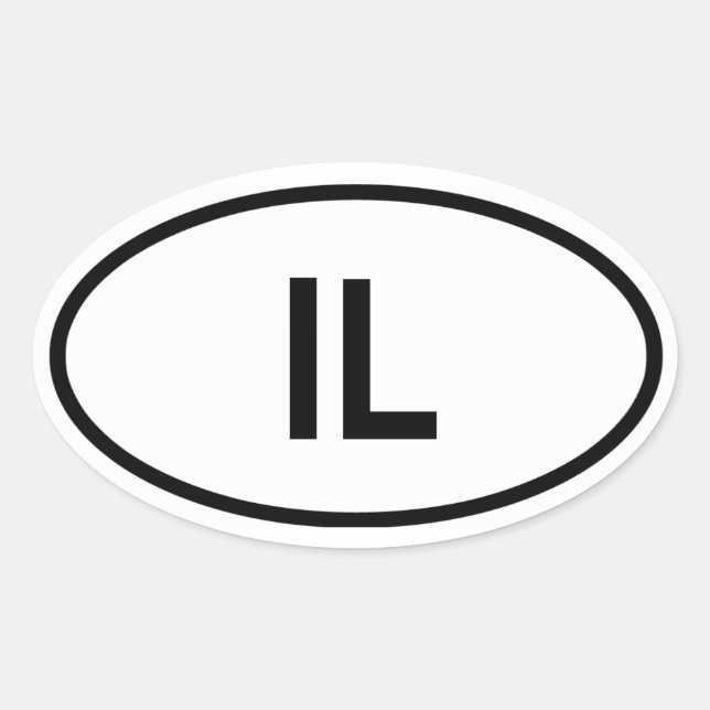 Adesivo Oval Illinois, "IL" (Frente)