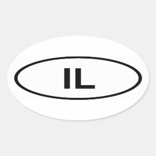 Adesivo Oval Illinois, "IL"