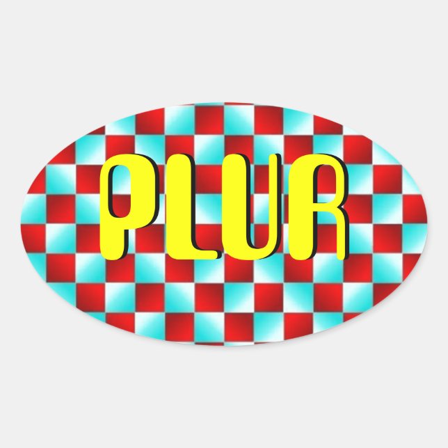 Adesivo Oval Ilusões Ópticas (Frente)