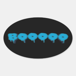 Adesivo Oval ímã de texto fantasma