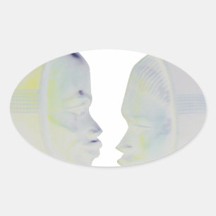 Adesivo Oval Impressão africano Hakuna Matata Design