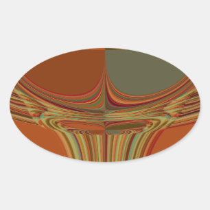 Adesivo Oval Impressão de Arte Contemporânea da Terra Tradicion