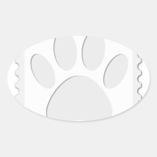 Adesivo Oval Impressão de Pata de Cão Corte